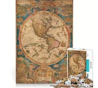 Rompecabezas de 1000 Piezas para Adolescentes: Mapa del Códice del Mundo Antiguo, Juego Educativo, Carrera de Velocidad Manual, Juego de desafío único 38x52cm