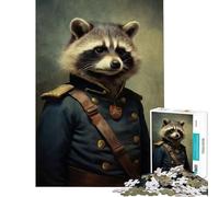 Rompecabezas de 1000 Piezas para Adolescentes Mapache de Guerra Juguete Educativo Juego práctico para divertirse en Familia Ideas para Regalos (tamaño 38x52cm)