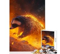 Rompecabezas de 1000 Piezas para Adolescentes Mapache del Desierto ardiente Juguetes de Bricolaje Grandes Regalos y Juguetes Juego Educativo Que Ayuda a ejercitar el Cerebro tamaño 38x26cm