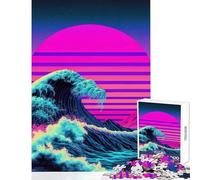 Rompecabezas de 1000 Piezas para Adolescentes Mareas de Vapor Luminosas decoración del hogar Juguetes Regalo de cumpleaños Juego de ingenio Lista de Deseos con Papá Noel tamaño 38x26cm