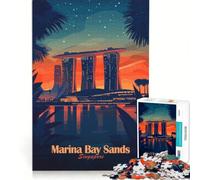 Rompecabezas de 1000 Piezas para Adolescentes Marina Bay Sands Singapur Juguete Educativo Regalo de cumpleaños 38x52cm