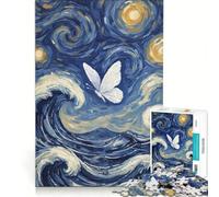 Rompecabezas de 1000 Piezas para Adolescentes: Mariposa al Estilo de Van Gogh Juguete para armar, Ideal para la interacción Entre Padres e Hijos cumpleaños 38x26cm