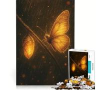 Rompecabezas de 1000 Piezas para Adolescentes Mariposa Dorada y crisálida bajo la Lluvia, Juego de ingenio, difícil y desafiante, Toda la Familia 38x52cm
