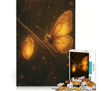 Rompecabezas de 1000 Piezas para Adolescentes Mariposa Dorada y crisálida bajo la Lluvia Juegos relajantes, Actividades Divertidas para Hacer en casa cumpleaños y Navidad 50x75cm
