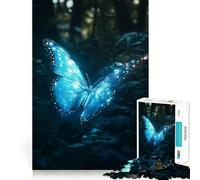 Rompecabezas de 1000 Piezas para Adolescentes Mariposa en el Bosque Oscuro Juego de Ajuste preciso Desarrolla la Mente y la Habilidad Diversión Tiempo Libre Navidad Arte para el hogar (38x52cm)