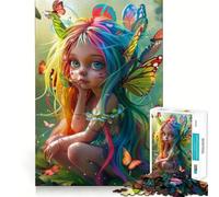 Rompecabezas de 1000 Piezas para Adolescentes Mariposa Hada,Bordes Limpios,Juego de Acertijos Cognitivos,Juego de Juego Inactivo,Regalo de Decoración Navideña (38x52cm)