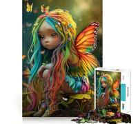 Rompecabezas de 1000 Piezas para Adolescentes Mariposa Hada,Corte preciso,Manualidades,Diversión cognitiva,Juego de Ocio,Arte navideño para el hogar (38x52cm)