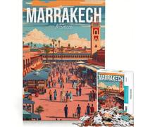 Rompecabezas de 1000 Piezas para Adolescentes, Marruecos, Marrakech, Juegos relajantes, Actividades Divertidas en casa, Gran Regalo para los Amantes de los Videojuegos 50x75cm