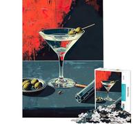 Rompecabezas de 1000 Piezas para Adolescentes Martini y revólver Divertidas Actividades para Aprender en casa Juego Educativo Familiar para Mayores de 14 años 38x52cm