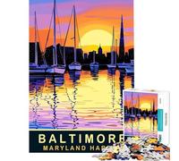 Rompecabezas de 1000 Piezas para Adolescentes Maryland Harbor Baltimore para Juego Educativo Juguete desafiante Juego Educativo Obra de Arte difícil Regalo (tamaño 38x52cm)