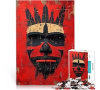 Rompecabezas de 1000 Piezas para Adolescentes Máscara de espíritu Guerrero - 5 Poder Tribal indígena Juego Intelectual Una Obra de Arte 38x26cm