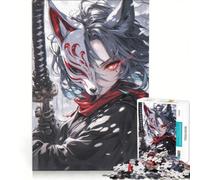 Rompecabezas de 1000 Piezas para Adolescentes Máscara de Zorro Chica Anime Juegos relajantes Actividades Divertidas en casa Gran Regalo para Gamers 50x75cm
