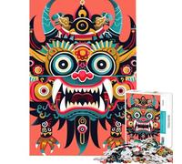 Rompecabezas de 1000 Piezas para Adolescentes Máscara Japonesa Oni Yokai Rompecabezas para Adolescentes Juegos Familiares Mejora la Memoria Juego desafiante Regalos (tamaño 50x75cm)