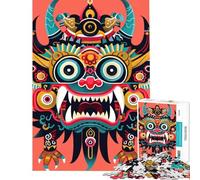 Rompecabezas de 1000 Piezas para Adolescentes máscara Japonesa Oni Yokai Rompecabezas para Adultos Juegos relajantes una Obra de Arte Regalos para Reducir el estrés (tamaño 38x26cm)
