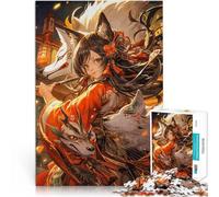 Rompecabezas de 1000 Piezas para Adolescentes Máscaras de Chica Kitsune Juegos Divertidos con Piezas de Formas aleatorias Que se entrelazan Completamente 38x26cm