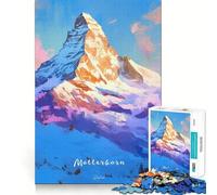 Rompecabezas de 1000 Piezas para Adolescentes,Matterhorn Adventure,Fine Cut Art,Logic Fun Toy,Cozy Time Play,Decoración navideña para Pared (38x26cm)