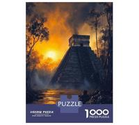 Rompecabezas De 1000 Piezas para Adolescentes Mayan Pyramid at Sunset Rompecabezas para Adultos Juegos Familiares Difícil Difícil Cumpleaños Y Navidad 70x50cm/1000pcs