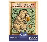 Rompecabezas De 1000 Piezas para Adolescentes Medieval Bober Kurwa Beaver Rompecabezas para Adultos Juegos Divertidos Decoración Cumpleaños, Navidad 70x50cm/1000pcs