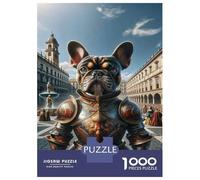 Rompecabezas De 1000 Piezas para Adolescentes Medieval Knight Dog Armor Statue Rompecabezas para Adultos Juego Práctico Mejora La Memoria Regalo De Cumpleaños, Regalos, 38x26cm/1000pcs