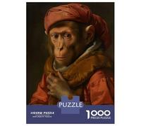 Rompecabezas De 1000 Piezas para Adolescentes Medieval Monkey Portrait Rompecabezas Juego De Ingenio Decoración De Pared Regalos De Cumpleaños Y Únicos 38x26cm/1000pcs