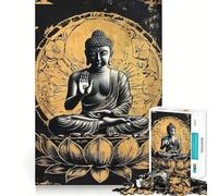 Rompecabezas de 1000 Piezas para Adolescentes Meditación de Buda,Ajuste, Juego para desarrollar la Mente,diversión,Ocio,Navidad,decoración del hogar (38x26cm)