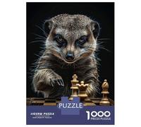 Rompecabezas De 1000 Piezas para Adolescentes Meerkat Chess Rompecabezas para Adultos Juegos Familiares Regalos para Mujeres Cumpleaños 70x50cm/1000pcs