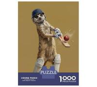 Rompecabezas De 1000 Piezas para Adolescentes Meerkat Playing Cricket Rompecabezas Juego De Ingenio Decoración De Pared Regalos De Cumpleaños Y Únicos 70x50cm/1000pcs