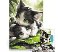 Rompecabezas de 1000 Piezas para Adolescentes: Mejores Amigos felinos, Juguetes antiestrés, difícil y desafiante, cumpleaños 50x75cm
