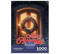Rompecabezas De 1000 Piezas para Adolescentes Merry Christmas Rompecabezas para Adultos Juguetes De Bricolaje Decoración del Hogar Juego Desafiante Regalos 52x38cm/1000pcs