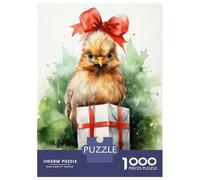 Rompecabezas De 1000 Piezas para Adolescentes Merry Tiny Chicken Xmas Rompecabezas para Adolescentes Juguetes Antiestrés Regalos para Mujeres Regalos para Reducir El Estrés 70x50cm/1000pcs