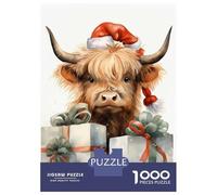 Rompecabezas De 1000 Piezas para Adolescentes Merry Tiny Cow Xmas Rompecabezas para Adultos Juego Práctico Pero Divertido Y Humorístico Regalos para Reducir El Estrés 70x50cm/1000pcs