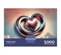 Rompecabezas De 1000 Piezas Para Adolescentes Metallic Heart Decorations for Valentine's Day Rompecabezas Para Adultos Juguete Decoración De Pared Decoración Perfecta Regalos Y Cumpleaños Únicos 52x38