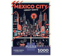 Rompecabezas De 1000 Piezas para Adolescentes Mexico City Vibrant Nights Rompecabezas para Adultos Juguetes DIY Pero Divertidos Y Humorísticos Cumpleaños 38x26cm/1000pcs