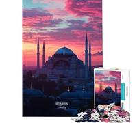 Rompecabezas de 1000 Piezas para Adolescentes Mezquita al Atardecer en Estambul Turquía Juego Familiar Que desafía la Inteligencia Juguetes adictivos Regalos de Amigo Invisible Mejora la Memoria
