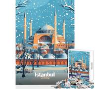 Rompecabezas de 1000 Piezas para Adolescentes Mezquita de Estambul en Invierno Juguetes de Bricolaje Grandes Regalos y Juguetes Juegos relajantes descompresión Intelectual tamaño 38x26cm