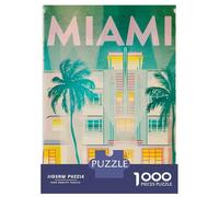 Rompecabezas De 1000 Piezas para Adolescentes Miami Art Deco Travel Rompecabezas para Adolescentes Juego Familiar Mejora La Memoria Cumpleaños Y Navidad 70x50cm/1000pcs