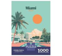 Rompecabezas De 1000 Piezas para Adolescentes Miami Beach Poolside Rompecabezas para Adultos Juegos Relajantes Desafío Difícil Diversión En Casa Actividades, 38x26cm/1000pcs