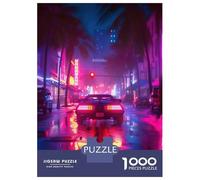Rompecabezas De 1000 Piezas para Adolescentes Miami Outrun Aesthetics Rompecabezas para Adultos Juego Práctico Pero Divertido Y Humorístico para Cumpleaños, Navidad 52x38cm/1000pcs