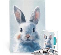 Rompecabezas de 1000 Piezas para Adolescentes Mirada de Liebre de Invierno Acertijo para con Piezas de Formas aleatorias Que se entrelazan Completamente 75x50cm
