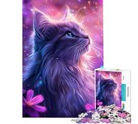 Rompecabezas de 1000 Piezas para Adolescentes Mirada Felina Encantada Rompecabezas para Adultos y Familia Desafío difícil de completar (Tamaño 38x26cm)