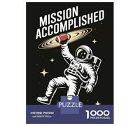 Rompecabezas De 1000 Piezas para Adolescentes Mission Accomplished Astronaut Football in Space Rompecabezas DIY Juguetes Mejora La Memoria Oferta como Regalo para Toda La Familia 70x50cm/1000pcs