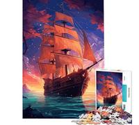 Rompecabezas de 1000 Piezas para Adolescentes Misterioso Barco Pirata Rompecabezas de 1000 Piezas para decoración del hogar Juguetes para decoración de Paredes Regalo para Toda