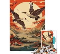 Rompecabezas de 1000 Piezas para Adolescentes Mitología Japonesa Grulla Divertidas Actividades en casa Decoración Juego de ingenio Apto para Mayores de 14 años (38x52cm)