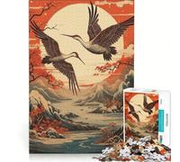 Rompecabezas de 1000 Piezas para Adolescentes Mitología Japonesa Grulla Juegos educativos Ensamblaje de Patrones Colección de Artistas Bellas Artes 38x52cm
