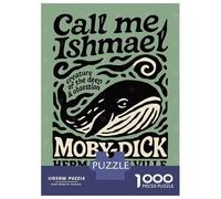 Rompecabezas De 1000 Piezas para Adolescentes Moby Dick Book Cover Art Rompecabezas para Adultos Juegos Familiares Mejora La Memoria Regalos De Juegos Desafiantes 52x38cm/1000pcs