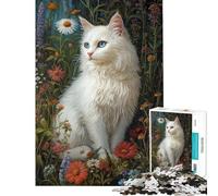 Rompecabezas de 1000 Piezas para Adolescentes Modelo Whiskered Serenity in Bloom Juguetes educativos Juegos de ingenio Regalos educativos para cumpleaños (tamaño 38x52cm)