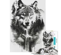 Rompecabezas de 1000 Piezas para Adolescentes Modelo Wolf by The Falls Toys Juegos educativos y relajantes para la diversión Familiar Amigo Invisible (tamaño 38x26cm)