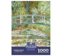 Rompecabezas De 1000 Piezas para Adolescentes Monet Bridge Water Lilies Rompecabezas para Adolescentes Juego De Ingenio Mejora La Memoria Diversión En Casa Actividades, 70x50cm/1000pcs