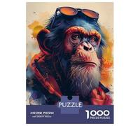 Rompecabezas De 1000 Piezas para Adolescentes Monkey and The Glasses Rompecabezas para Adultos Juego Práctico Decoración De Pared Oferta como Regalos para Toda La Familia 38x26cm/1000pcs