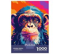 Rompecabezas De 1000 Piezas para Adolescentes Monkey Animal Pop Art Rompecabezas para Adultos Juguete Decoración De Pared Decoración De Pared Juego Desafiante Regalos 52x38cm/1000pcs
